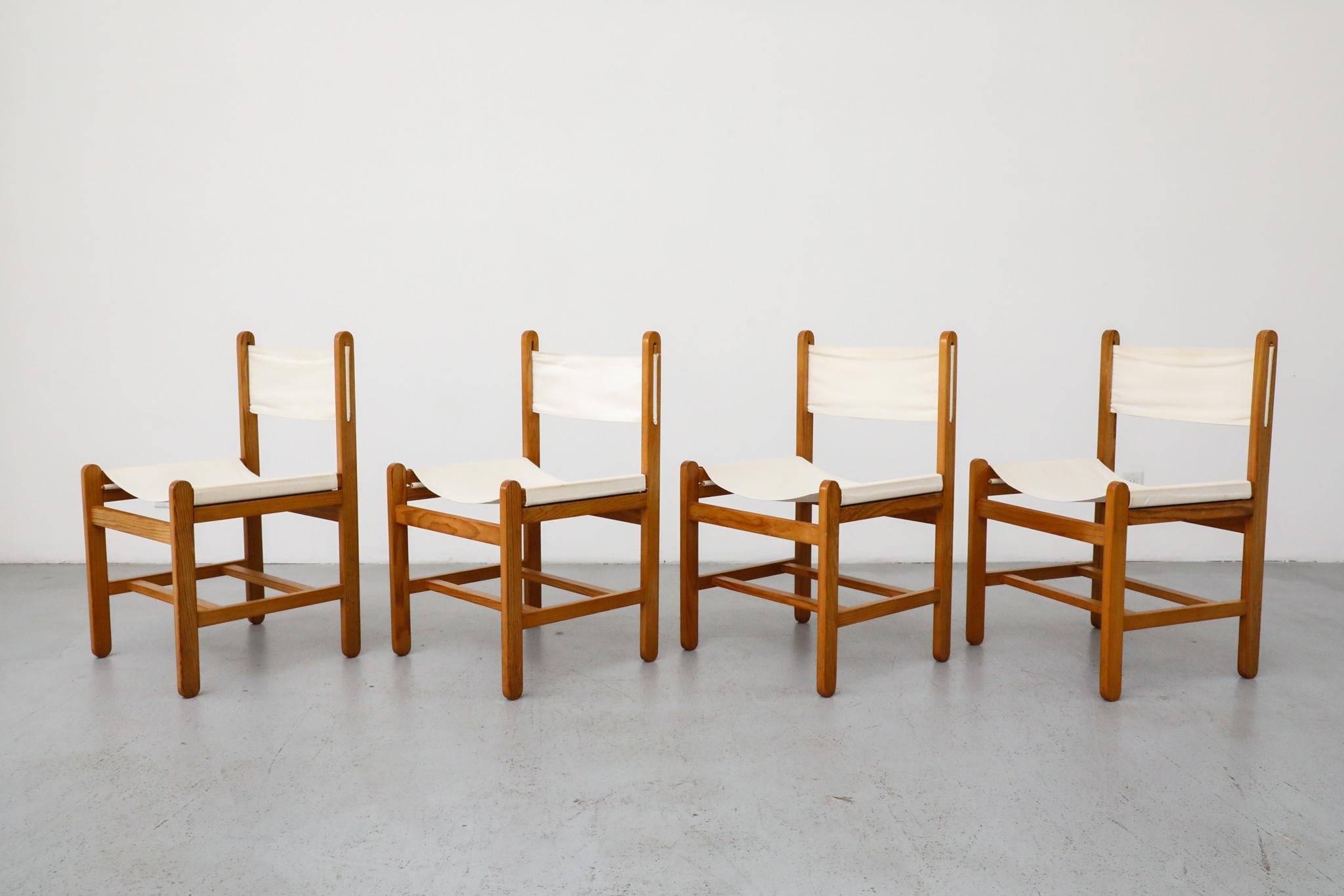 Mid-Century Modern Set of 4 Peter Ole Schiønning Safari Chairs for Niels Eilersen, c. 1960s For Sale