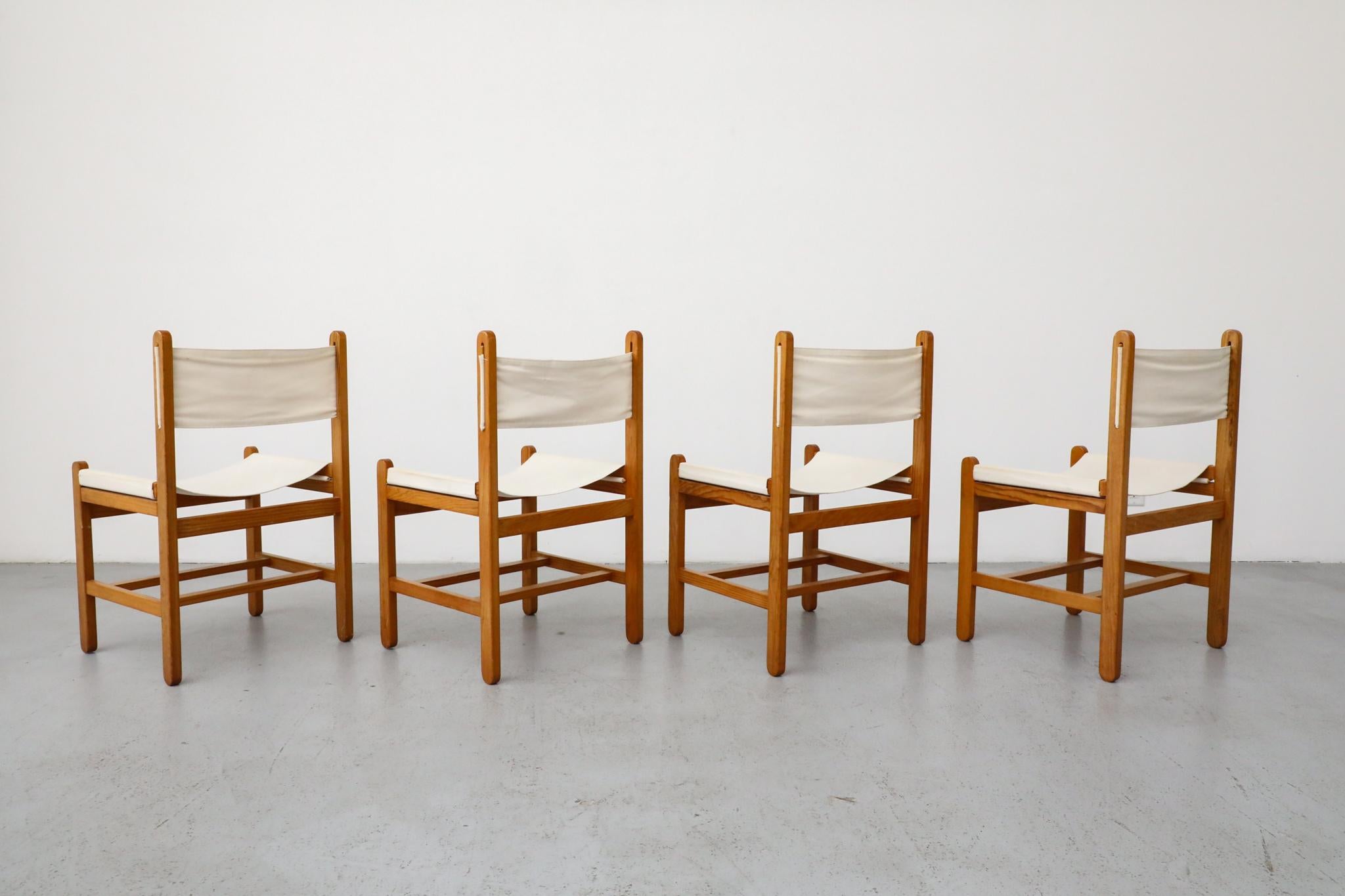 Set of 4 Peter Ole Schiønning Safari Chairs for Niels Eilersen, c. 1960s In Good Condition For Sale In Los Angeles, CA
