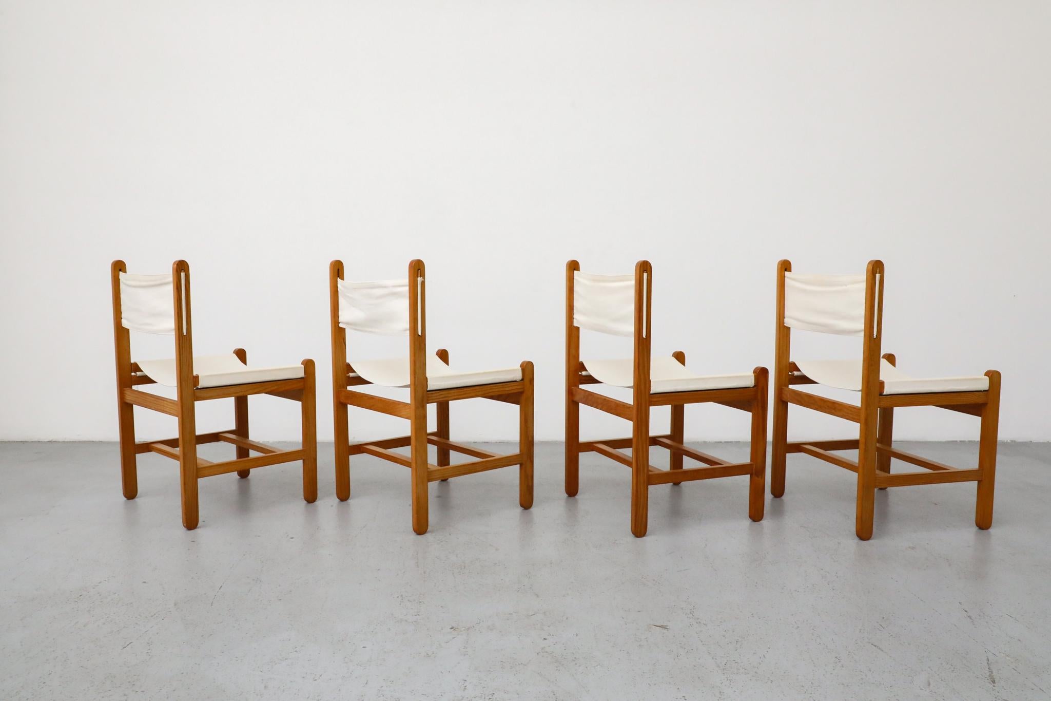 Canvas Set of 4 Peter Ole Schiønning Safari Chairs for Niels Eilersen, c. 1960s For Sale