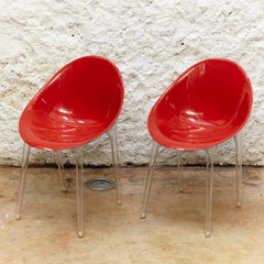 Set of 4 Philippe Starck Impossible Chair Red by Kartell, circa 2008