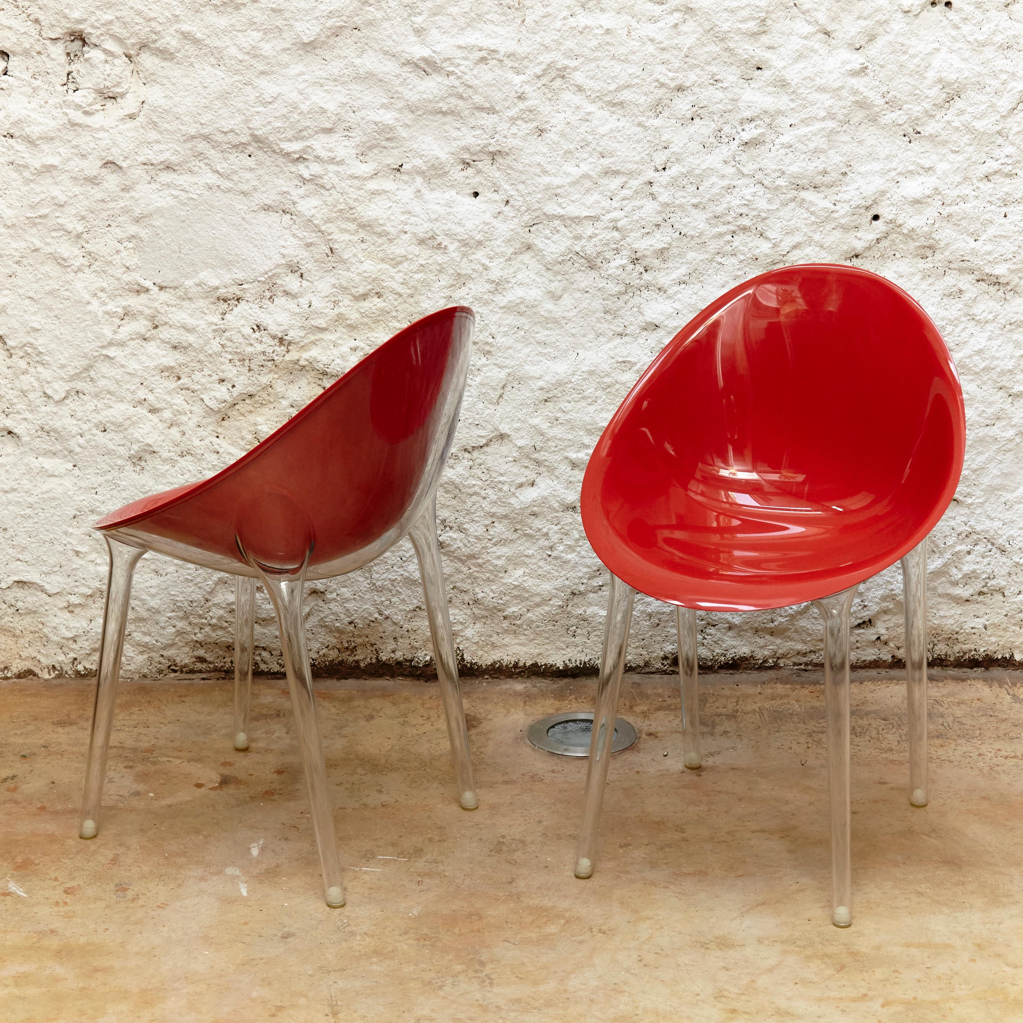 Modern Set of 4 Philippe Starck Impossible Chair Red by Kartell, circa 2008