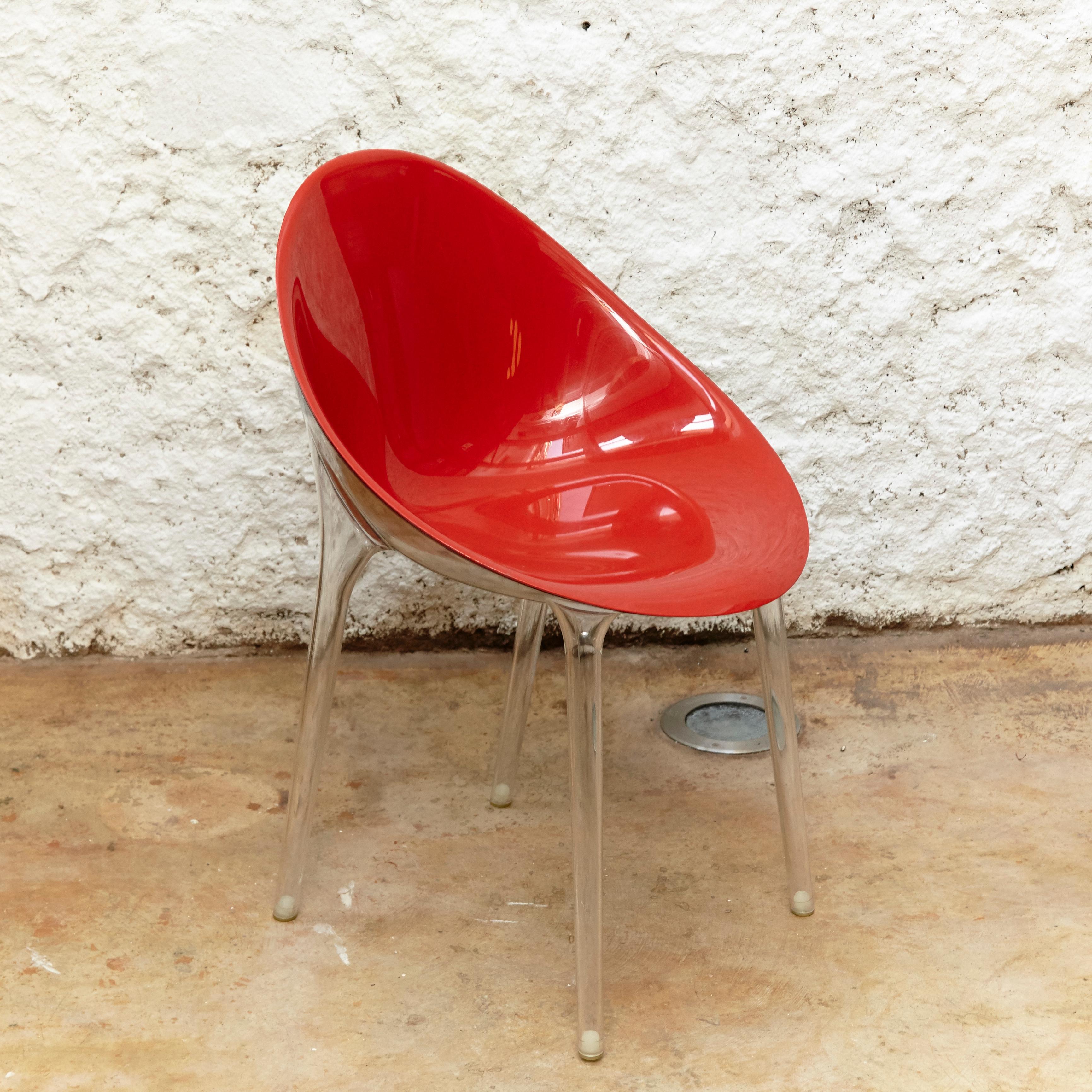 Italian Set of 4 Philippe Starck Impossible Chair Red by Kartell, circa 2008