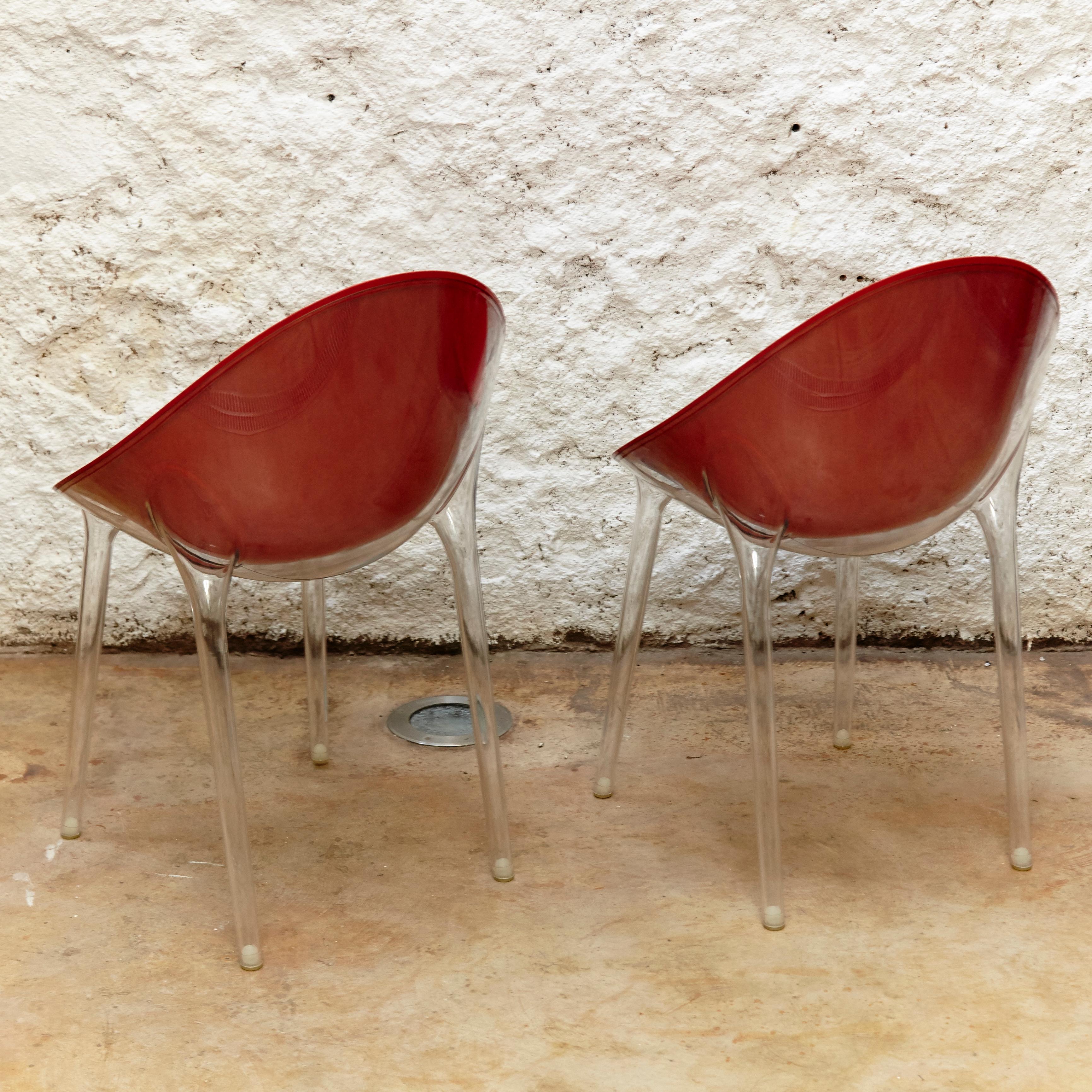 Contemporary Set of 4 Philippe Starck Impossible Chair Red by Kartell, circa 2008