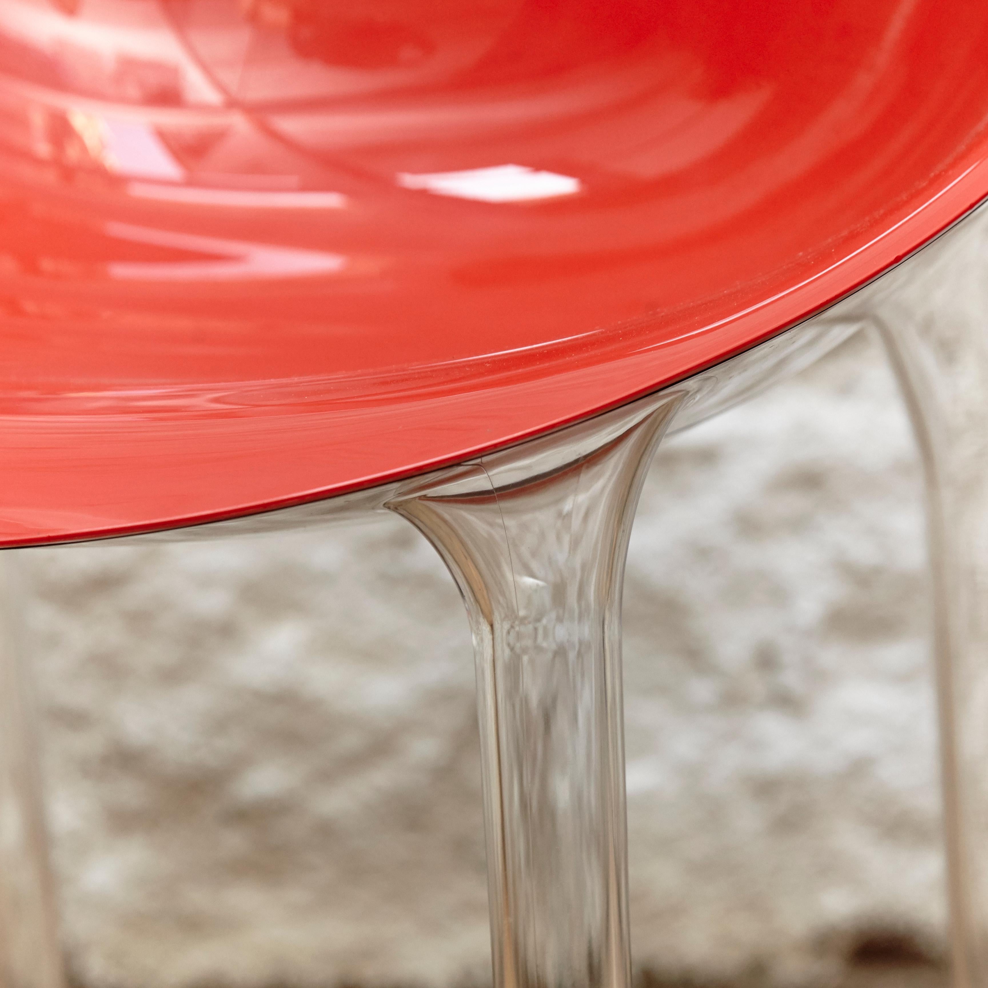 Plastic Set of 4 Philippe Starck Impossible Chair Red by Kartell, circa 2008