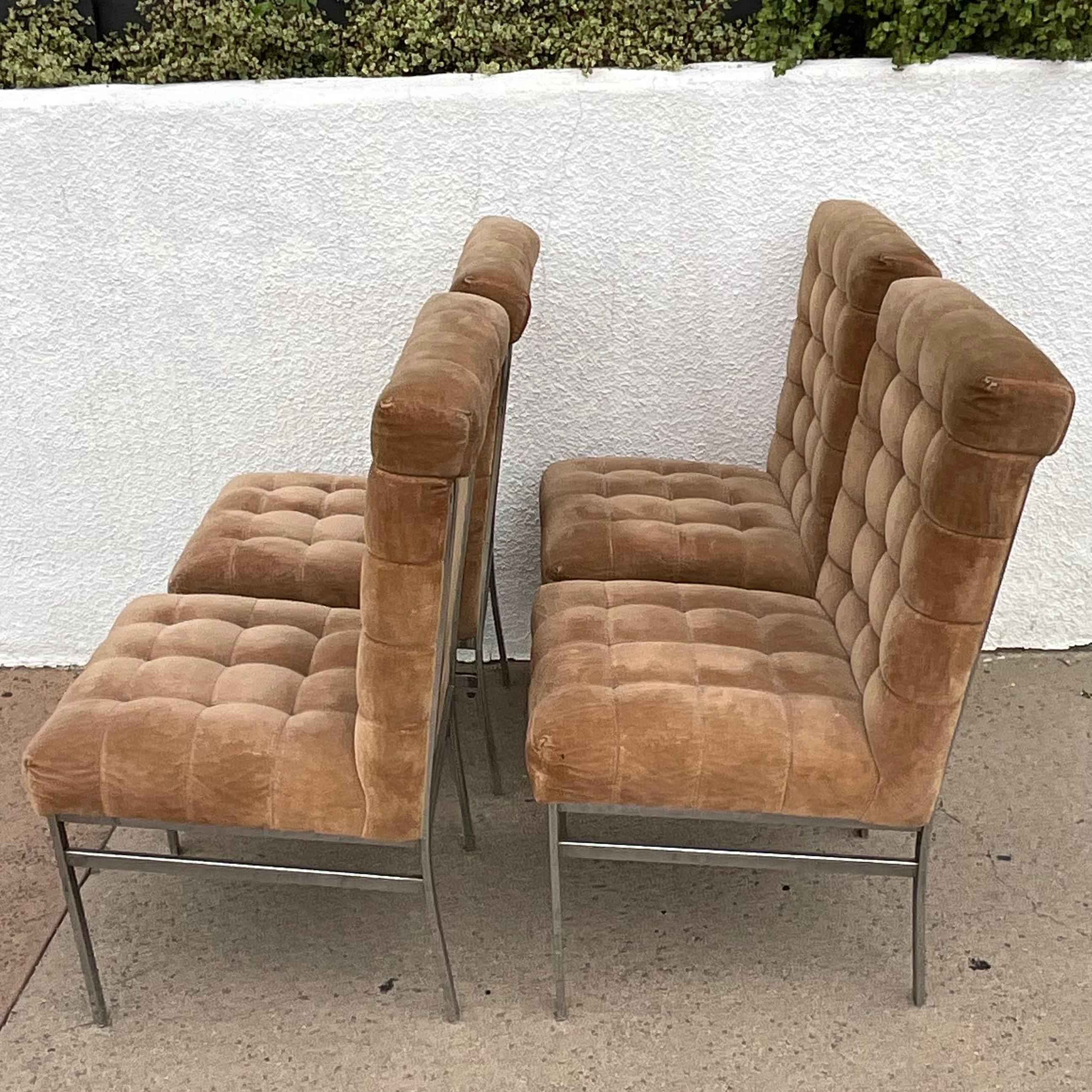 Metal Set of 4 Pierre Cardin Dining Chairs For Sale