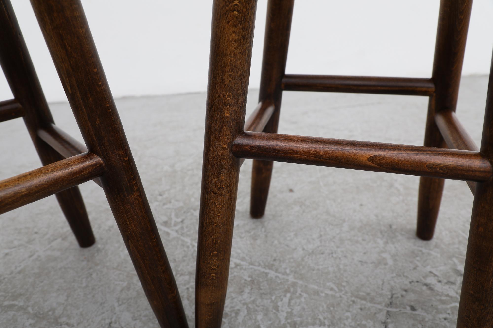 Set of 4 Pierre Chapo Inspired Bar Stools with Small Handle Cut-Out 10