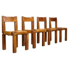 Set of 4 Pierre Chapo S11 Dining Chairs, France, 1960s