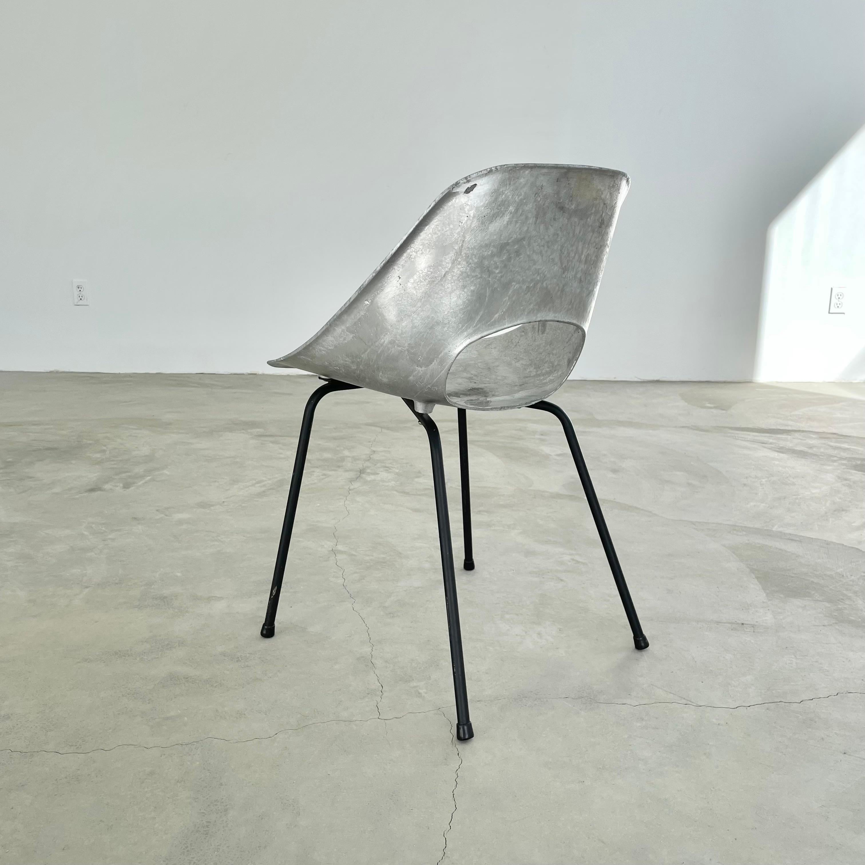 Set of 4 Pierre Guariche Aluminum Chairs For Sale 6