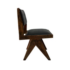 Set of 4 Pierre Jeanneret PJ-SI-25-E Upholstered Dining Chairs, India, 1950s