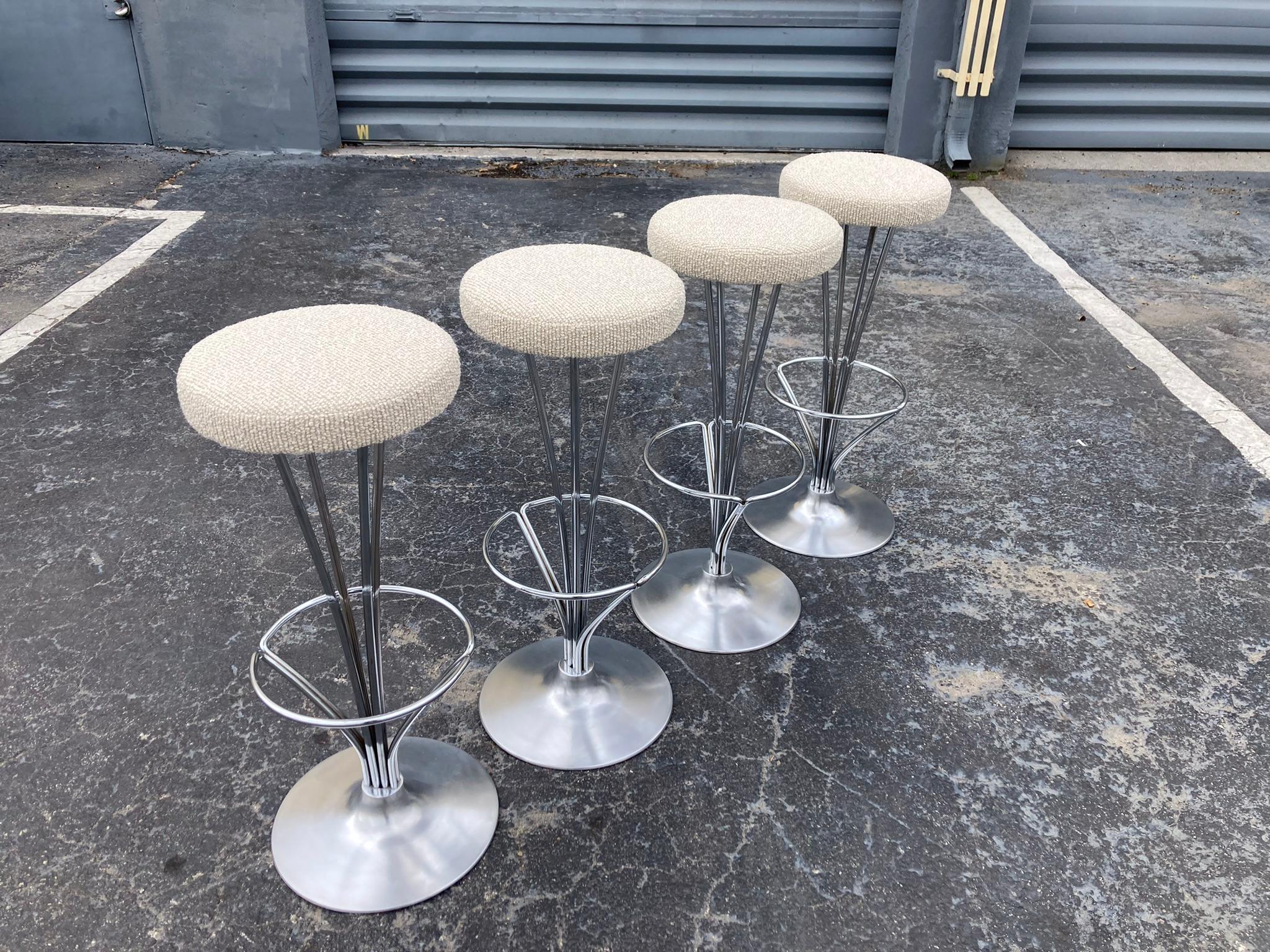 Danish Set of 4 Piet Hein Bar Stools for Fritz Hansen, Denmark