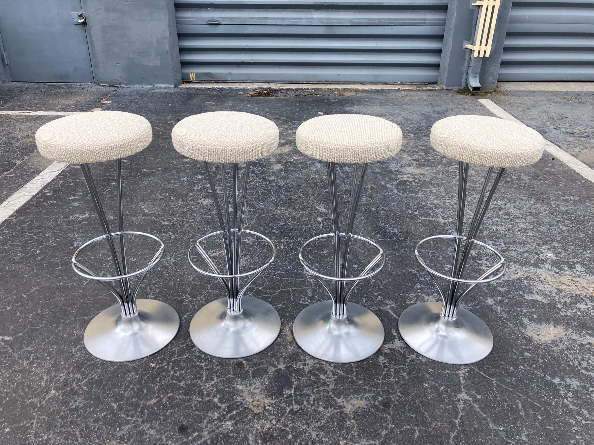 Set of 4 Piet Hein Bar Stools for Fritz Hansen, Denmark  In Good Condition For Sale In Miami, FL