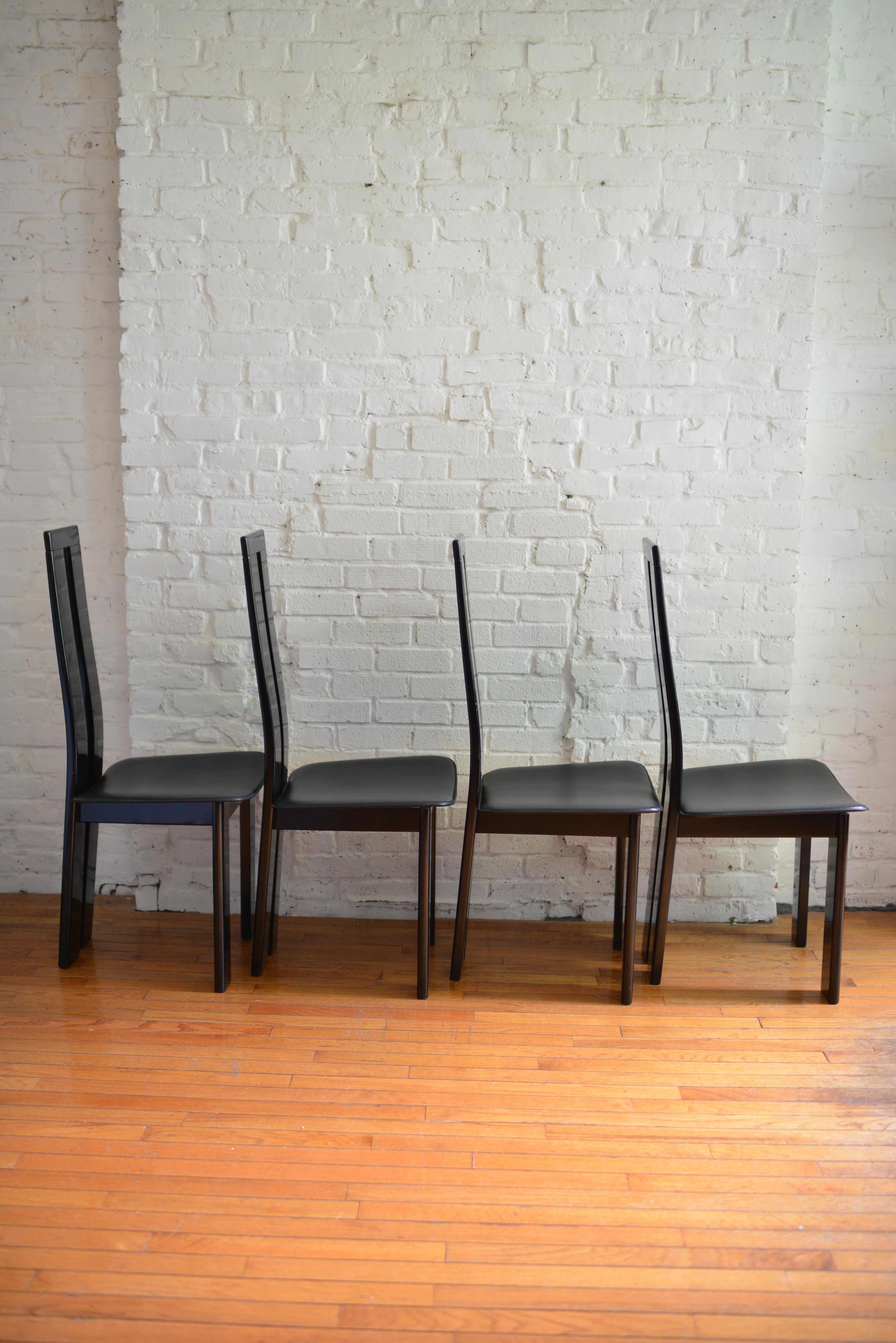 Post-Modern Set of 4 Pietro Costantini Post Modern Dining Chairs, Made in Italy, 1970s For Sale