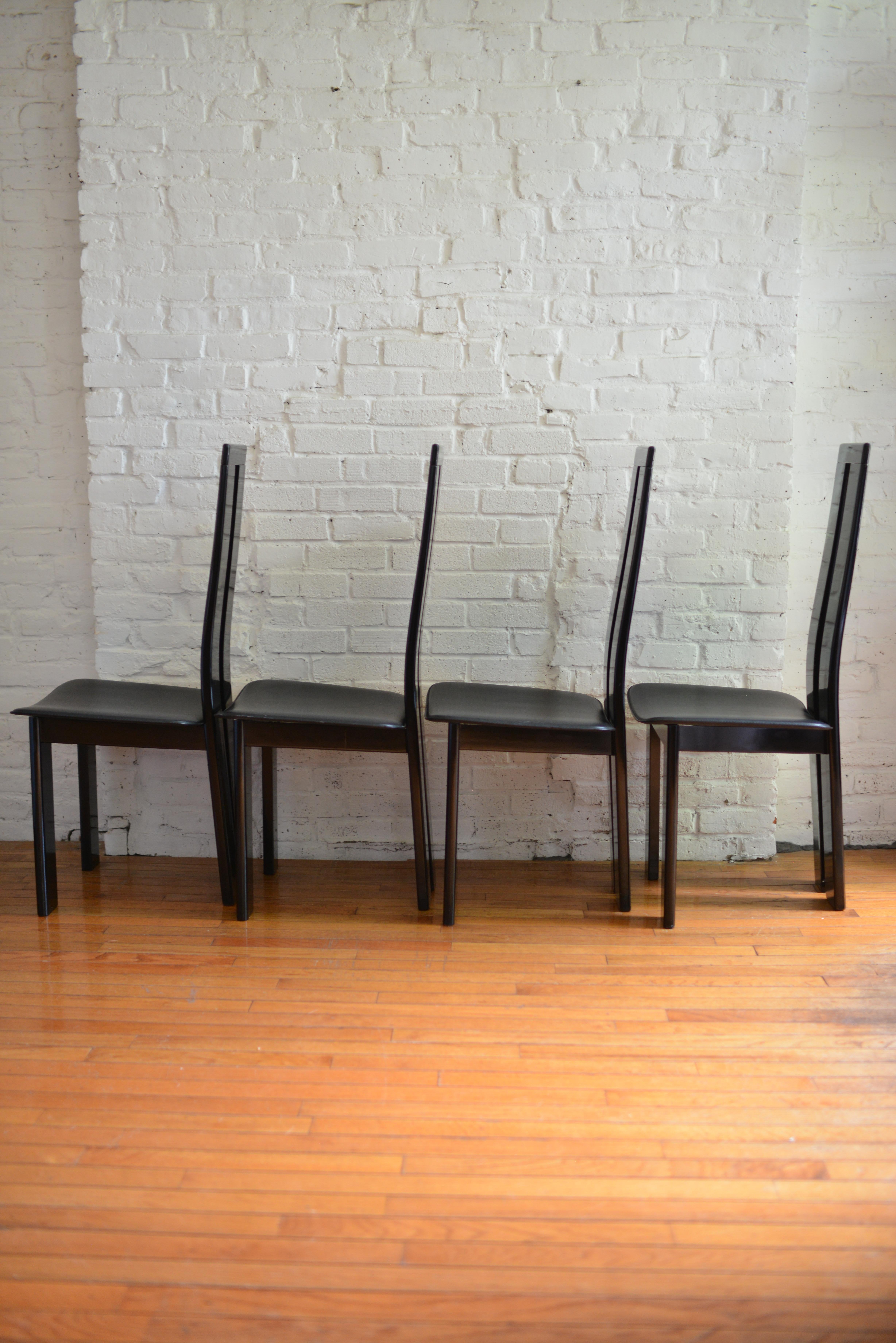 Italian Set of 4 Pietro Costantini Post Modern Dining Chairs, Made in Italy, 1970s For Sale