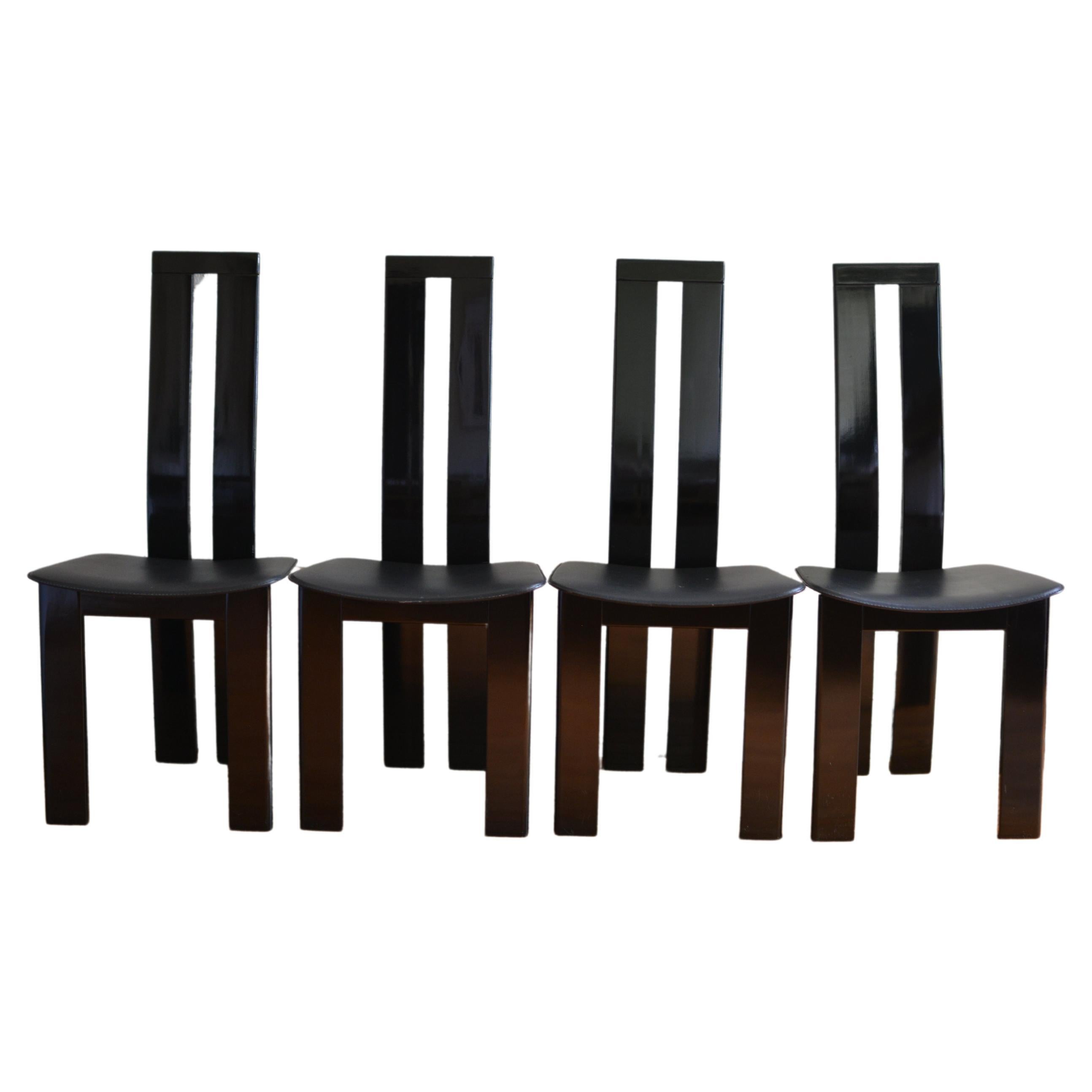 Set of 4 Pietro Costantini Post Modern Dining Chairs, Made in Italy, 1970s For Sale