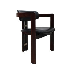 Set of 4 Pamplona Walnut Chairs Designed by Augusto Savini for Pozzi, 1970