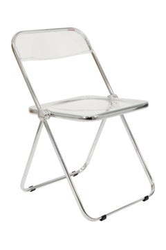 Set Of 4 Pila Folding Lucite Chairs By Piretti For Castelli With Original Box
