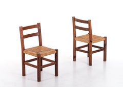 Set of 4 pine chairs, 1960s