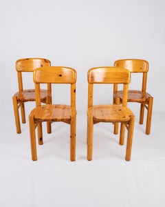 Set of 4 pine chairs by Rainer Daumiller for Hirtshals Sivvark, Denmark, 1970s