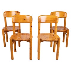 Set of 4 pine chairs by Rainer Daumiller for Hirtshals Sivvark, Denmark, 1970s