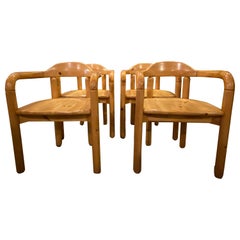 Set of 4 Pine Dining Chairs by Rainer Daumiller