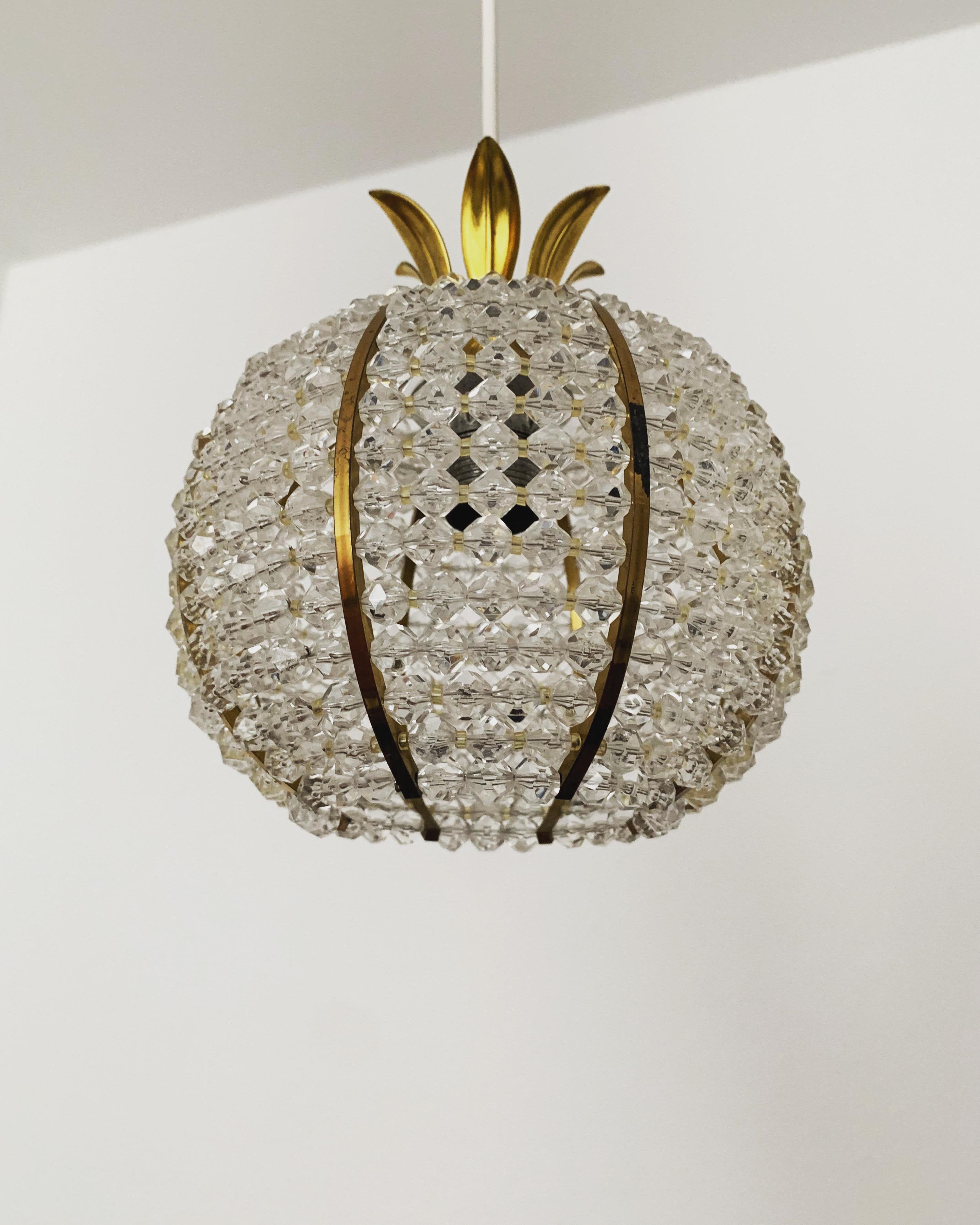 Metà XX secolo Set di 4 lampade a sospensione a forma di ananas in vendita