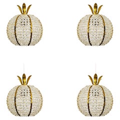 Ensemble de 4 lampes à suspension ananas