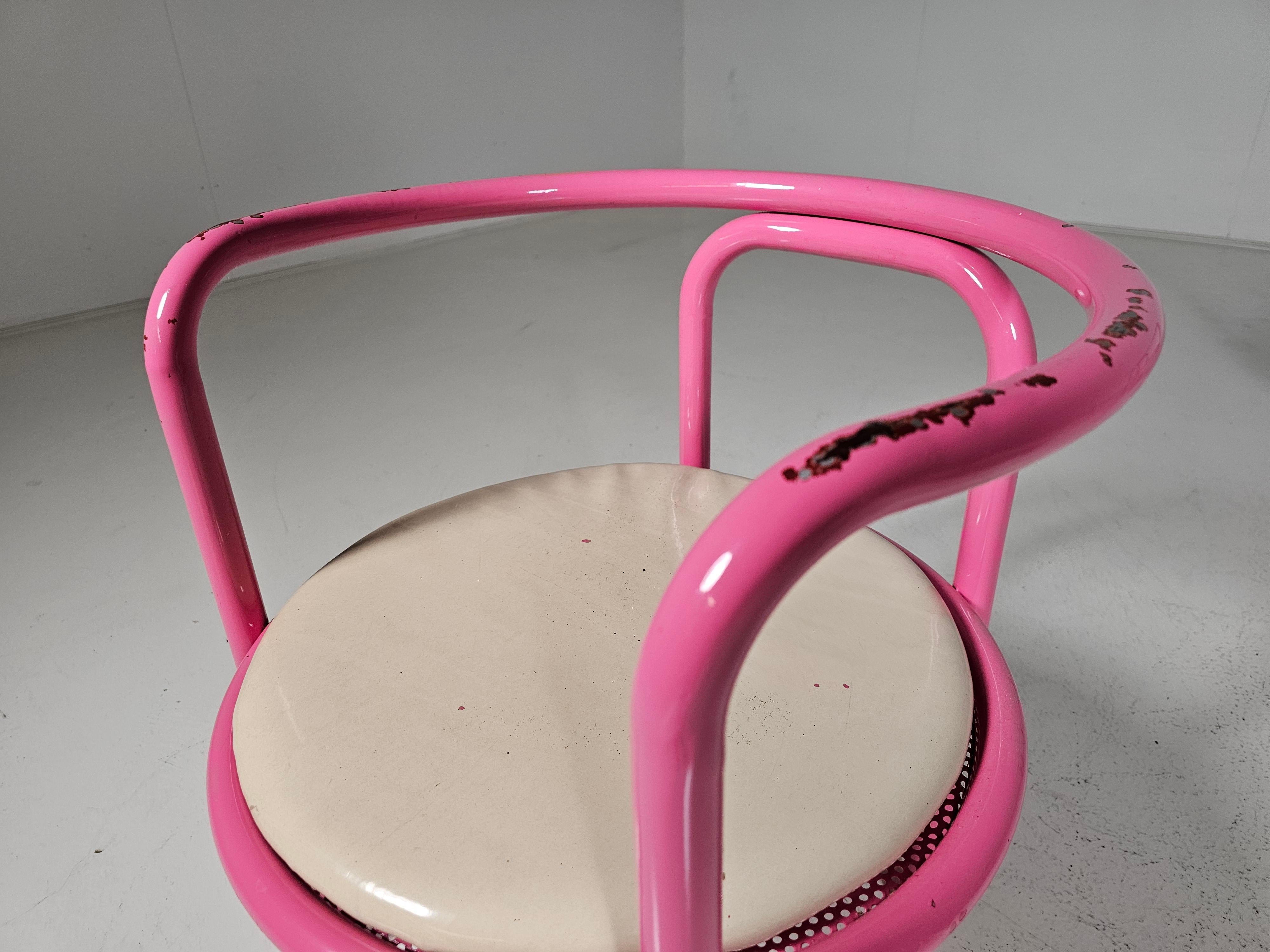 Set di 4 sedie Locus Solus rosa di Gae Aulenti per Poltronova, anni '60 in vendita 3