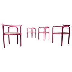 Satz von 4 rosa Locus Solus-Stühlen von Gae Aulenti für Poltronova, 1960er Jahre