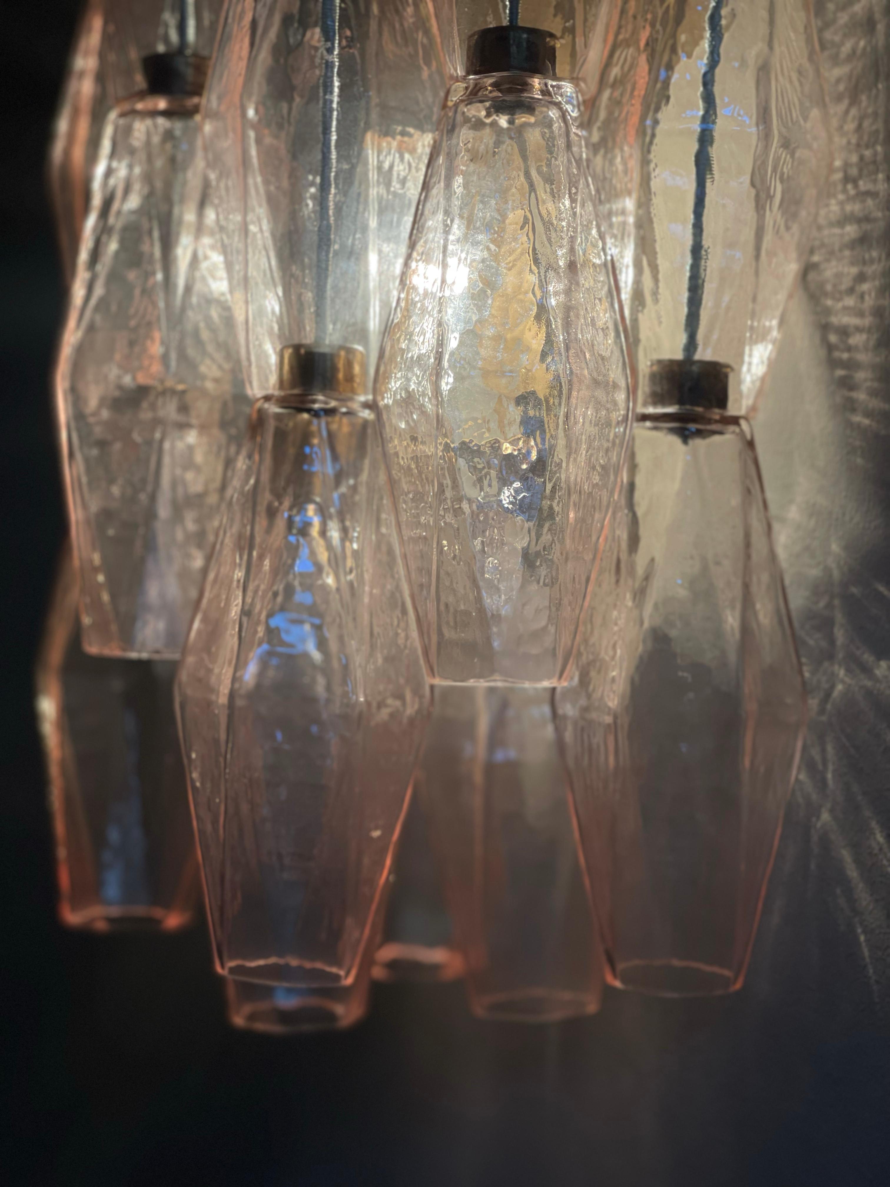 20th Century Set of 4 Pink Murano Corridor Wall Sconces For Sale