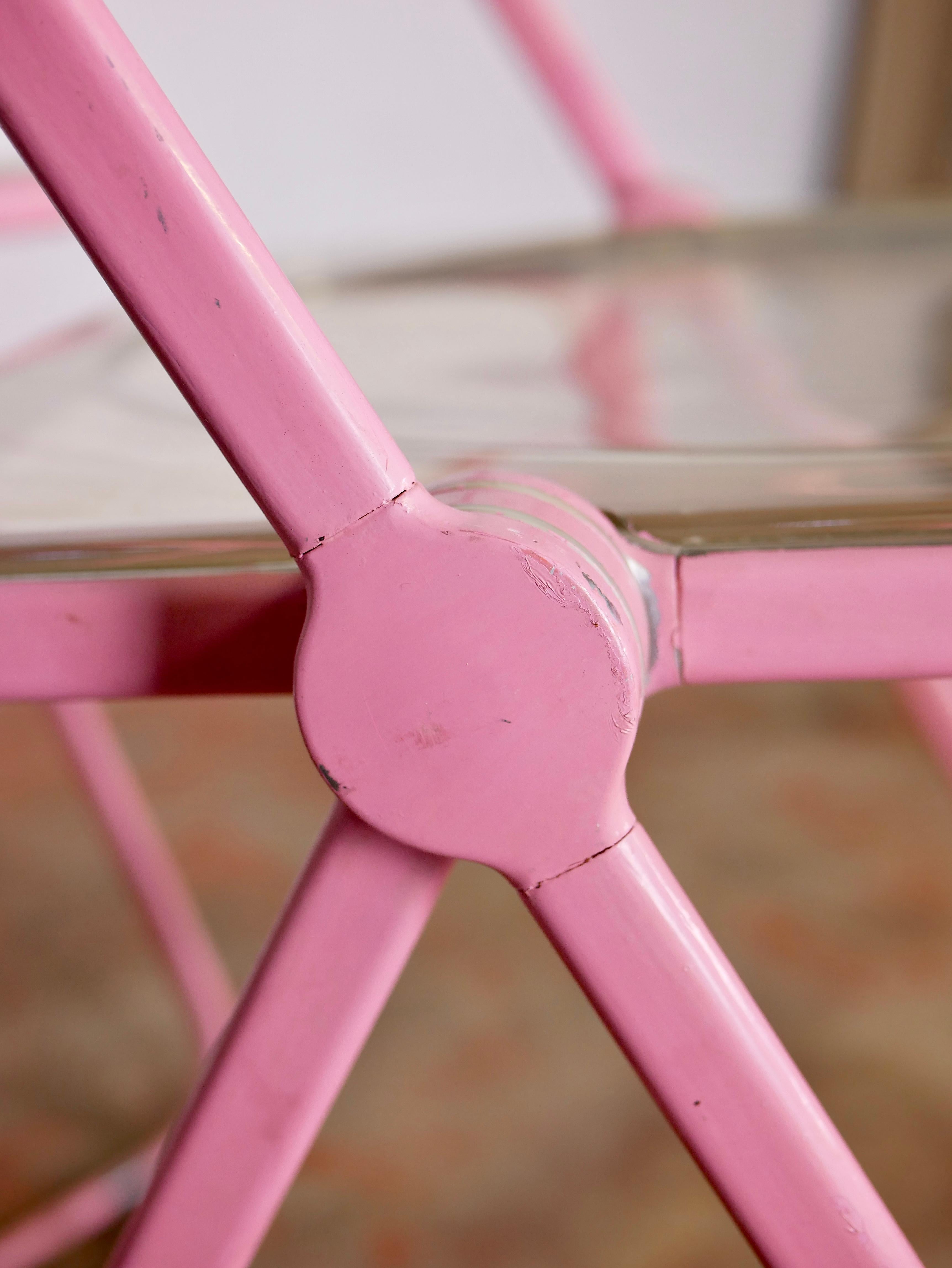 Set of 4 Pink Plia Chairs by Giancarlo Piretti for Anonima Castelli, Italy, 1970 4