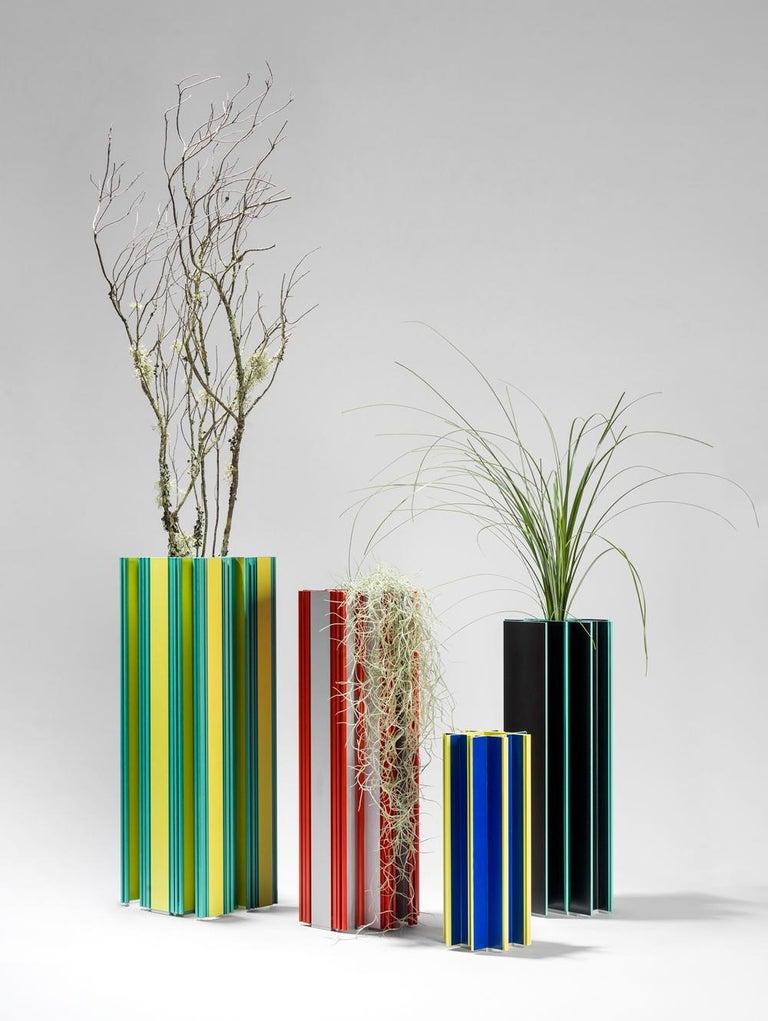 Set of 4 piscis aluminium vases by Jorge Penadés
Edition of 60 units
Dimensions: 19 x 16 x 55 cm
 18 x 16 x 50 cm
 18 x 15 x 45 cm
 11 x 11 x 30 cm
Materials: Aluminum 

Jorge Penadés has completed a new edition for the REmix Project (Vol.