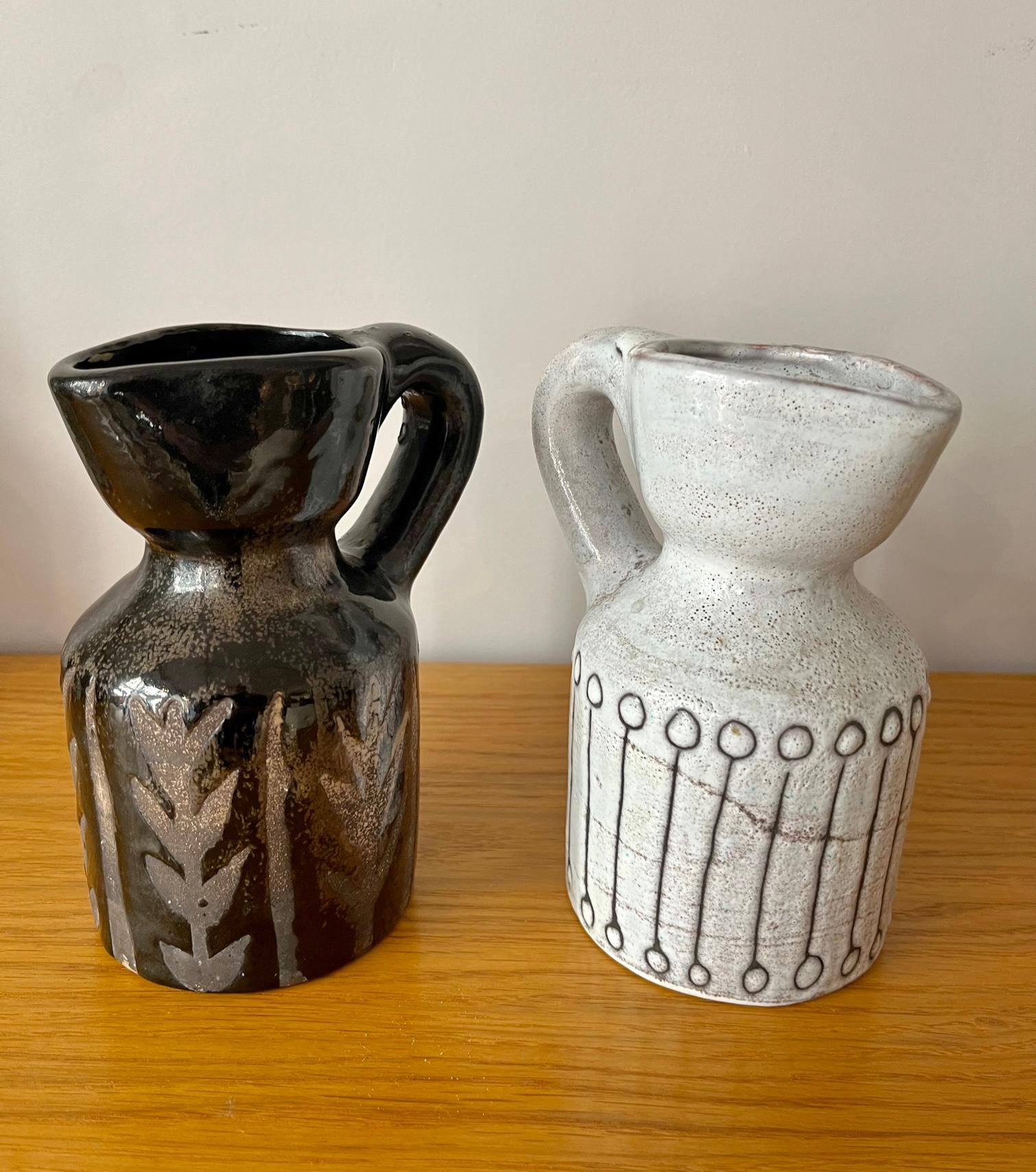 Ceramic Set of 4 pitchers by Roger Capron, 1960's, France