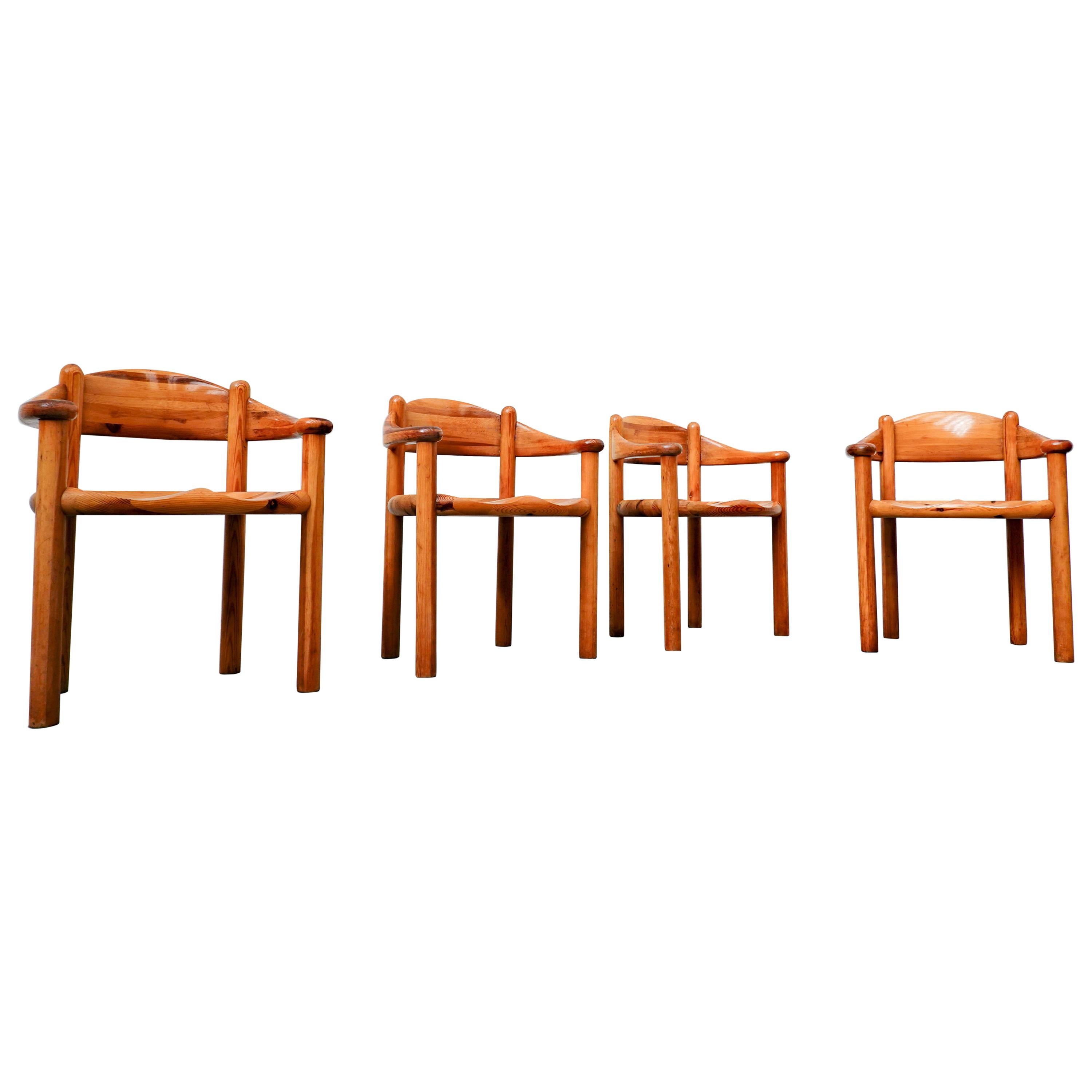 Ensemble de 4 fauteuils en épingle à nourrice par Rainer Daumiller, 1970