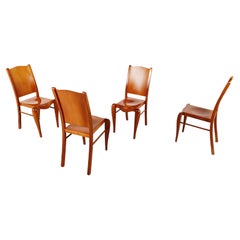 Set of 4 Placide of Wood Dining Chairs by Philippe Starck, 1989