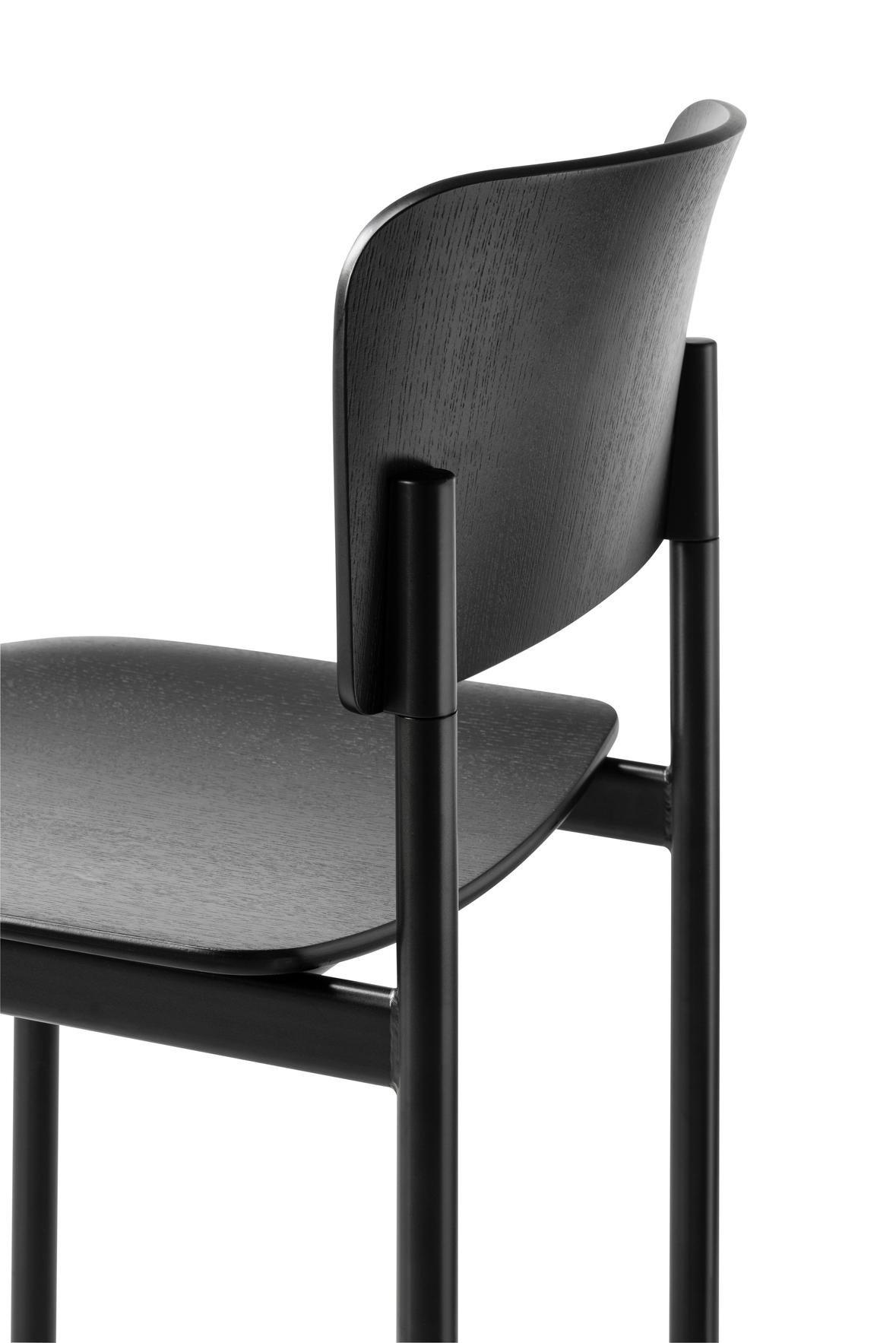 Polish Set of 4 Plan Chairs, Black Ash /Black Steel, Edward Barber & Jay Osgerby For Sale