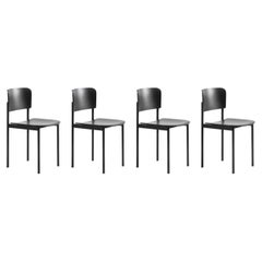 Set of 4 Plan Chairs, Black Ash /Black Steel, Edward Barber & Jay Osgerby