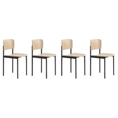 Set of 4 Plan Chairs, Oak/Black Steel, Edward Barber & Jay Osgerby, Fredericia