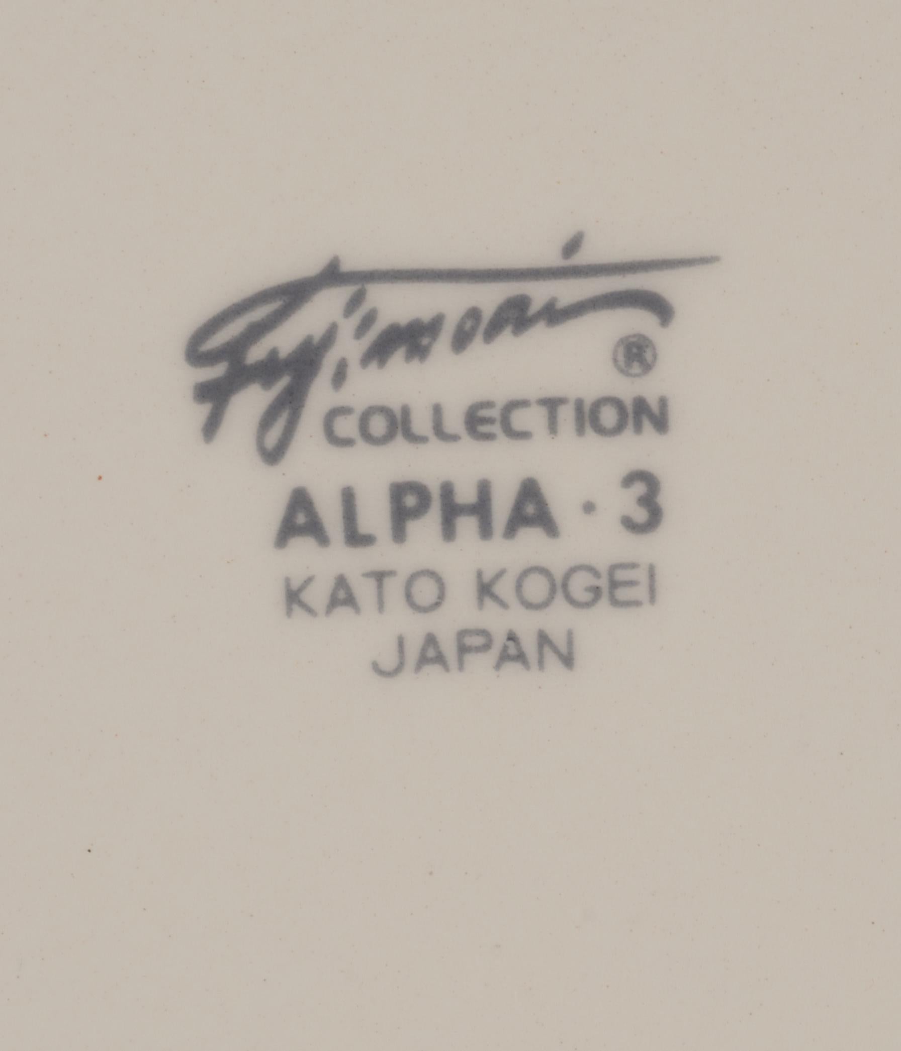 Set of 4 Plates K. Fujumori for Kato Kogei Japan Alpha3 Post-Modern Memphis 1980 For Sale 1