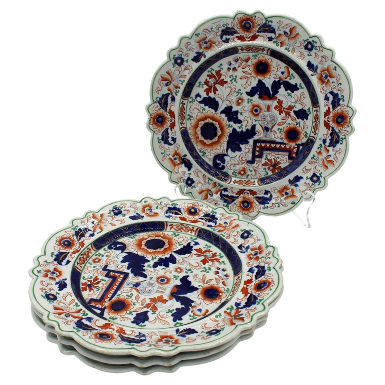 Set of 4 Plates, "Stone China" by Hicks, Meigh and Johnson, C. 182235 For Sale at 1stDibs