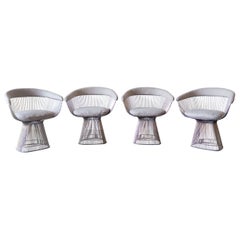 Set di 4 poltrone Platner di Warren Platner per Knoll con tessuto Loro Piana