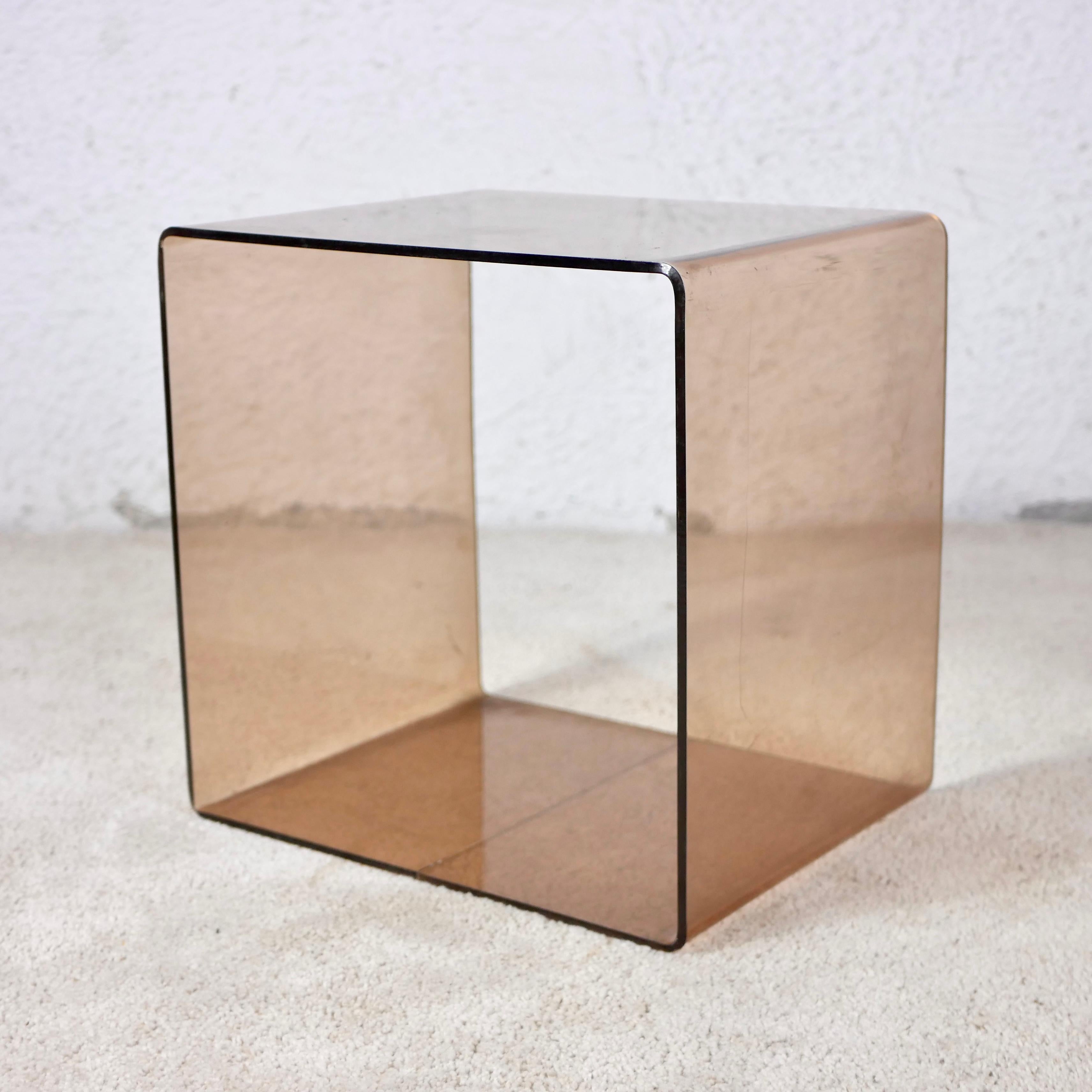 Plexiglass Set of 4 plexiglass cubes by Michel Dumas for Roche Bobois, France, 1970s
