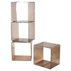 Ensemble de 4 cubes en plexiglas de Michel Dumas pour Roche Bobois, France, 1970