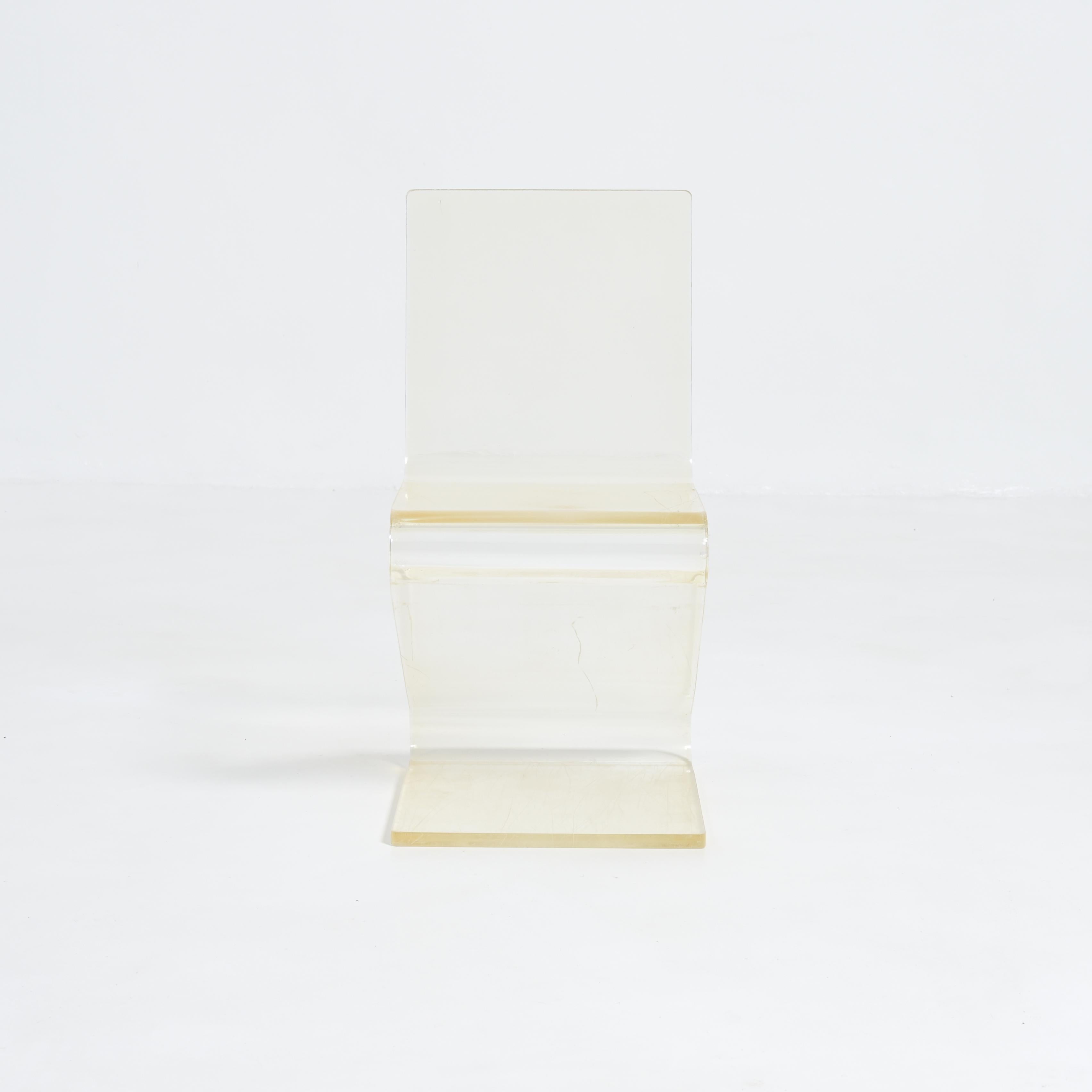 Set of 4 Plexiglass Zig Zag Chairs For Sale 6