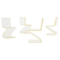 Used Set of 4 Plexiglass Zig Zag Chairs
