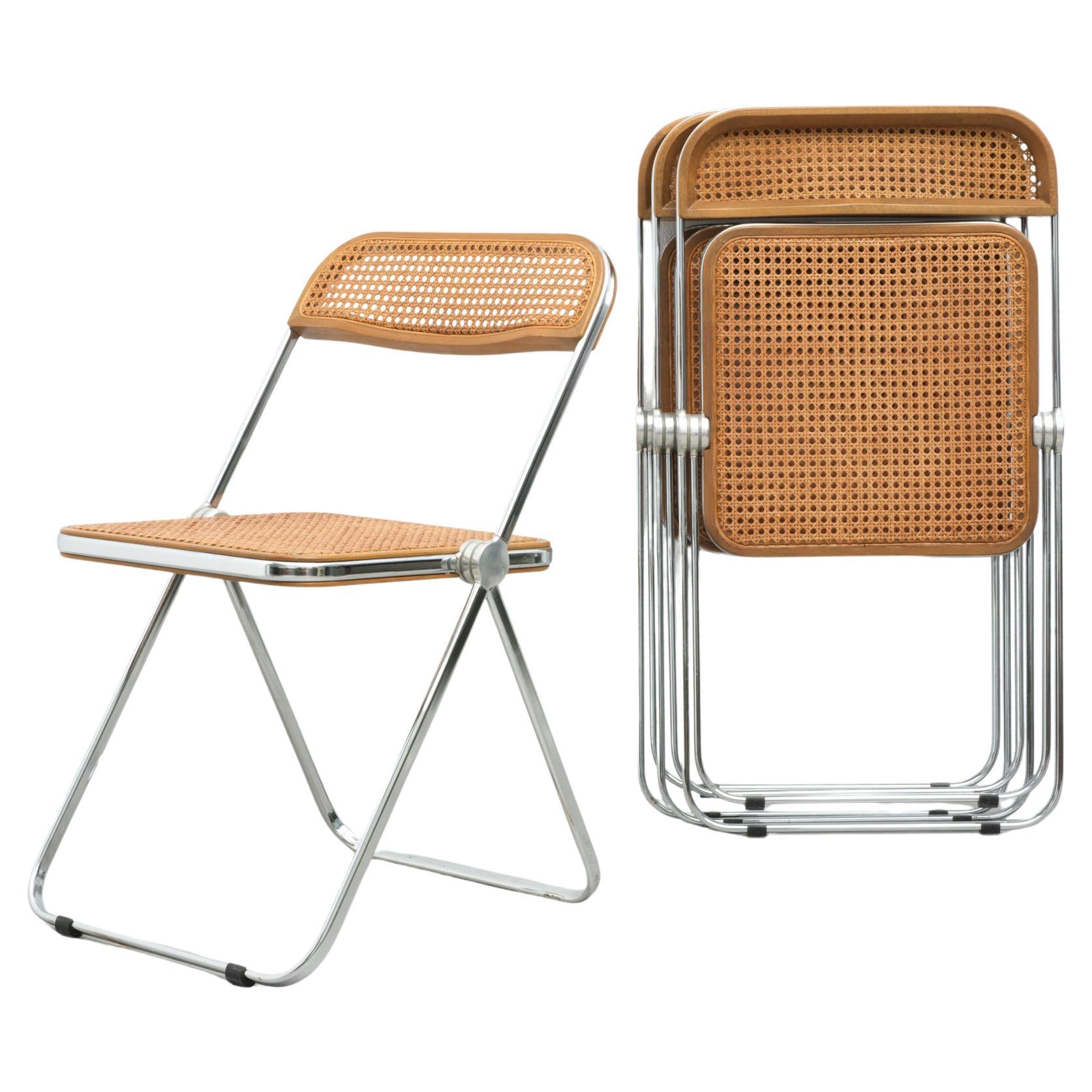 Set of 4 Plia chairs with Vienna straw