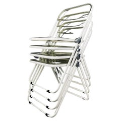 Set of 4 Plia folding chairs by Giancarlo Piretti for Castelli Italy 1960s 