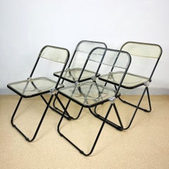Ensemble de 4 chaises pliantes Plia de Giancarlo Piretti pour Castelli, Italie, 1970
