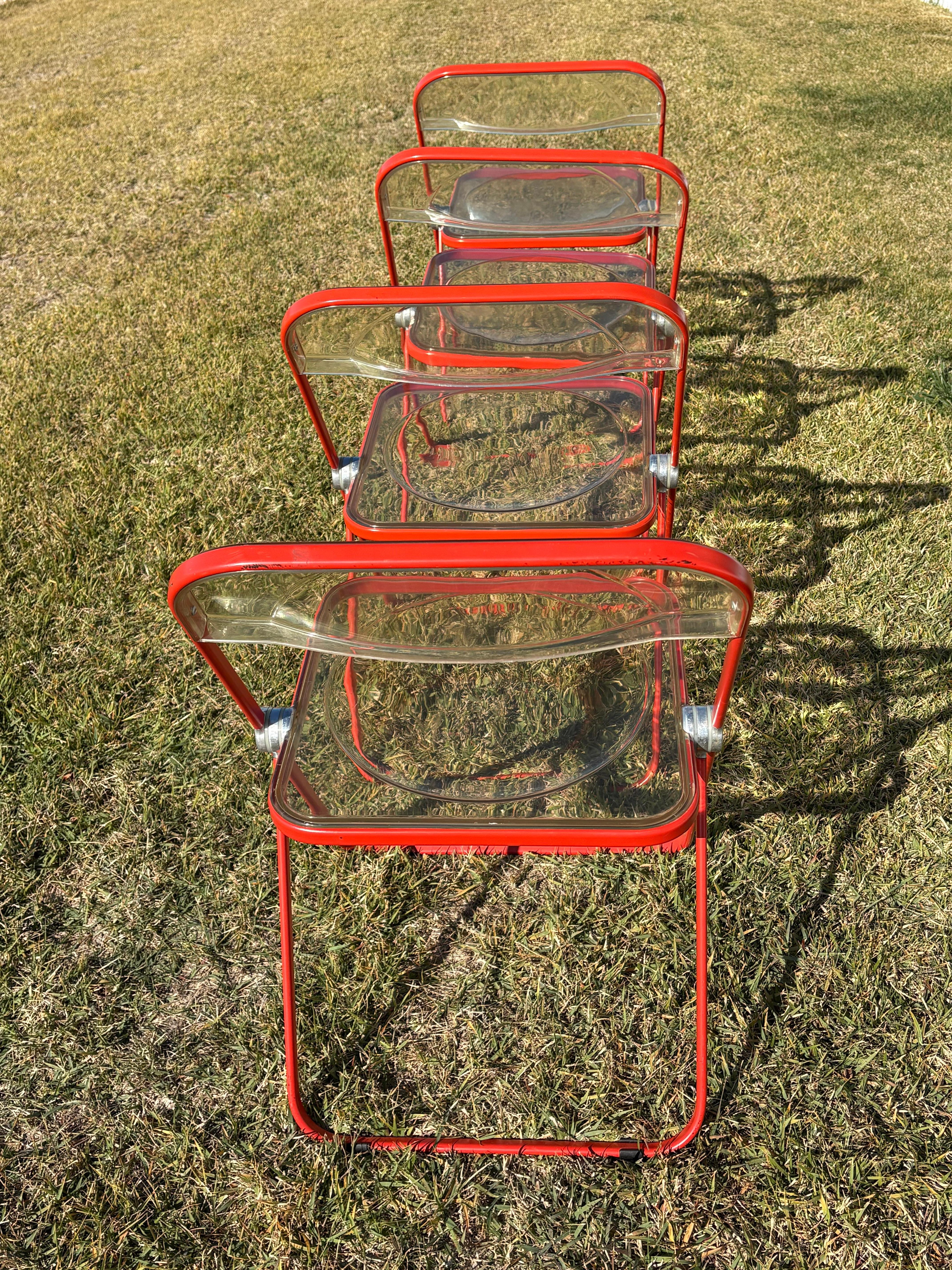 20ième siècle Ensemble de 4 chaises pliantes italiennes 