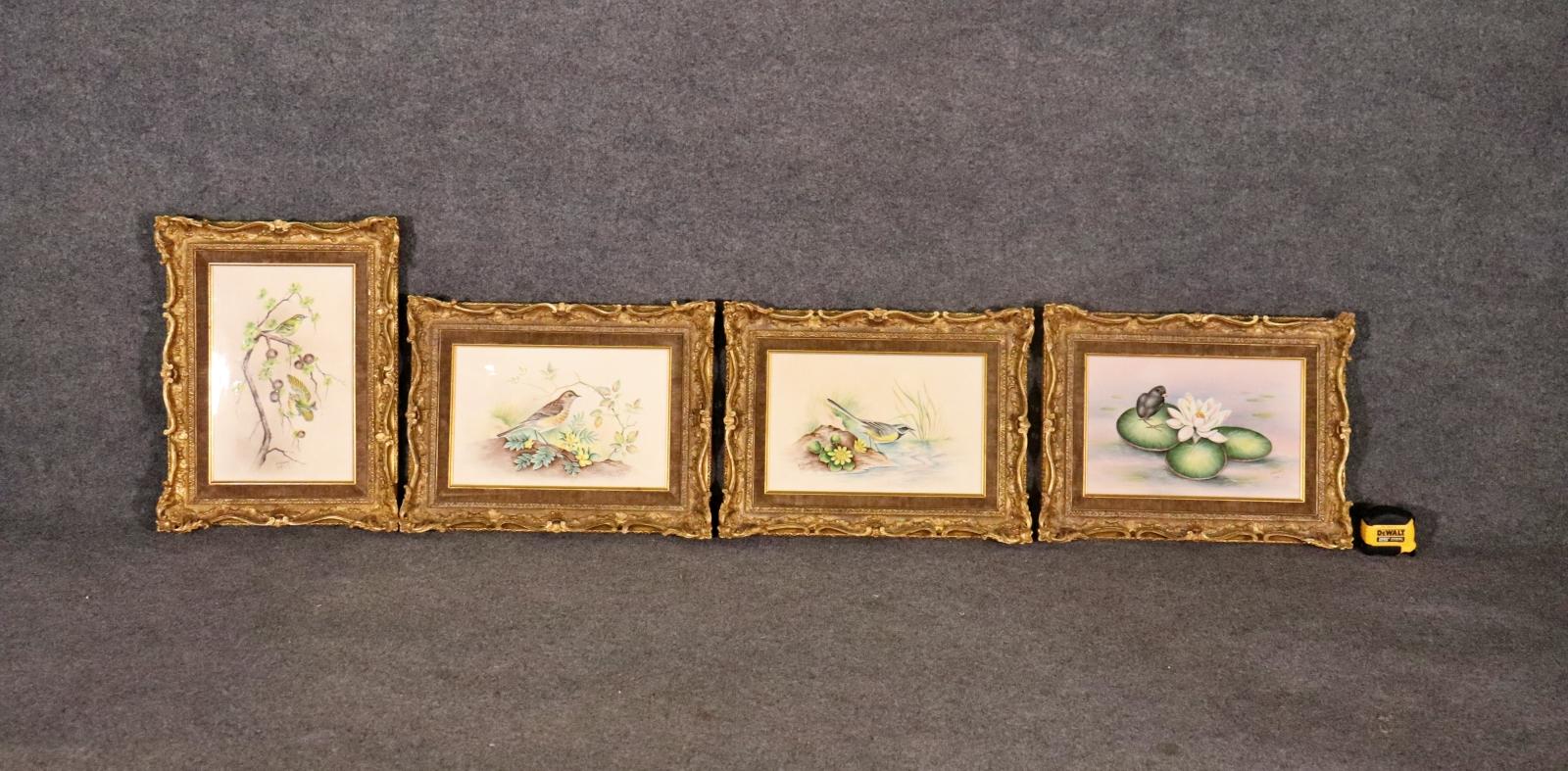 High Victorian Set of 4 Porcelain Signed Royal Worcester Victorian Style Placques  For Sale
