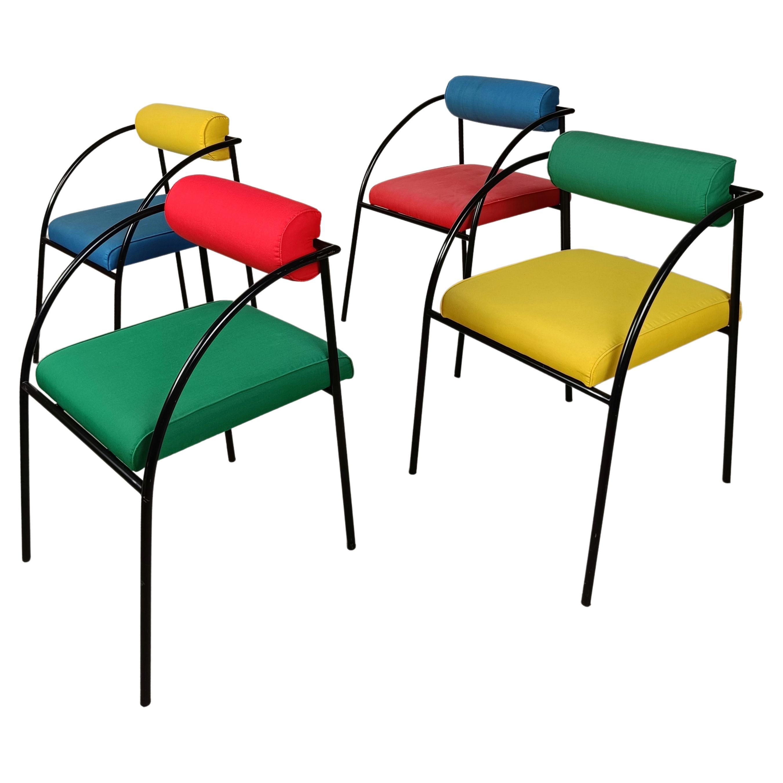 Set of 4 Post Modern Chairs model Vienna by Rodney Kinsman for Bieffeplast